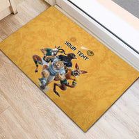Custom Rugby Southern Hemisphere Rubber Doormat Argentina AUNZ South Africa Mascot Gold - Wonder Print Shop