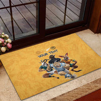 Custom Rugby Southern Hemisphere Rubber Doormat Argentina AUNZ South Africa Mascot Gold - Wonder Print Shop