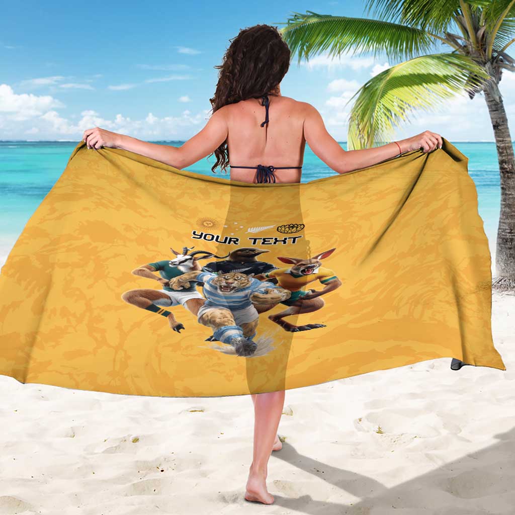Custom Rugby Southern Hemisphere Sarong Argentina AUNZ South Africa Mascot Gold - Wonder Print Shop