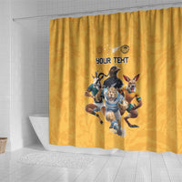 Custom Rugby Southern Hemisphere Shower Curtain Argentina AUNZ South Africa Mascot Gold - Wonder Print Shop