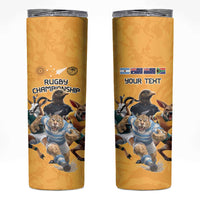 Custom Rugby Southern Hemisphere Skinny Tumbler Argentina AUNZ South Africa Mascot Gold - Wonder Print Shop
