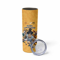 Custom Rugby Southern Hemisphere Skinny Tumbler Argentina AUNZ South Africa Mascot Gold - Wonder Print Shop