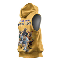 Custom Rugby Southern Hemisphere Sleeveless Hoodie Argentina AUNZ South Africa Mascot Gold - Wonder Print Shop