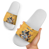 Custom Rugby Southern Hemisphere Slide Sandals Argentina AUNZ South Africa Mascot Gold - Wonder Print Shop