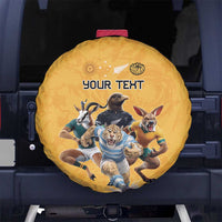 Custom Rugby Southern Hemisphere Spare Tire Cover Argentina AUNZ South Africa Mascot Gold - Wonder Print Shop