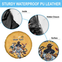 Custom Rugby Southern Hemisphere Spare Tire Cover Argentina AUNZ South Africa Mascot Gold - Wonder Print Shop