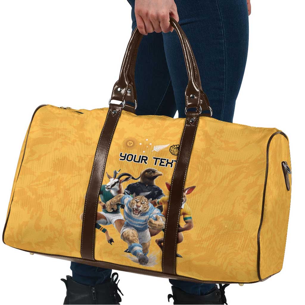 Custom Rugby Southern Hemisphere Travel Bag Argentina AUNZ South Africa Mascot Gold - Wonder Print Shop
