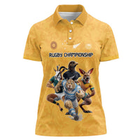 Custom Rugby Southern Hemisphere Women Polo Shirt Argentina AUNZ South Africa Mascot Gold - Wonder Print Shop