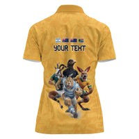 Custom Rugby Southern Hemisphere Women Polo Shirt Argentina AUNZ South Africa Mascot Gold - Wonder Print Shop
