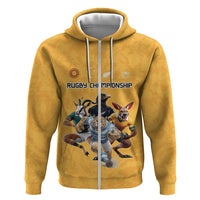 Custom Rugby Southern Hemisphere Zip Hoodie Argentina AUNZ South Africa Mascot Gold - Wonder Print Shop