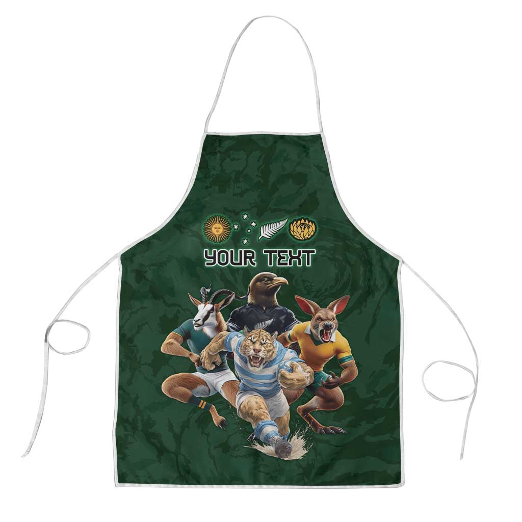 Custom Rugby Southern Hemisphere Apron Argentina AUNZ South Africa Mascot Green - Wonder Print Shop