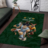 Custom Rugby Southern Hemisphere Area Rug Argentina AUNZ South Africa Mascot Green - Wonder Print Shop