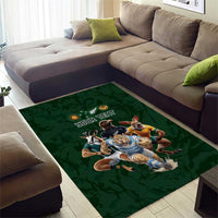 Custom Rugby Southern Hemisphere Area Rug Argentina AUNZ South Africa Mascot Green - Wonder Print Shop