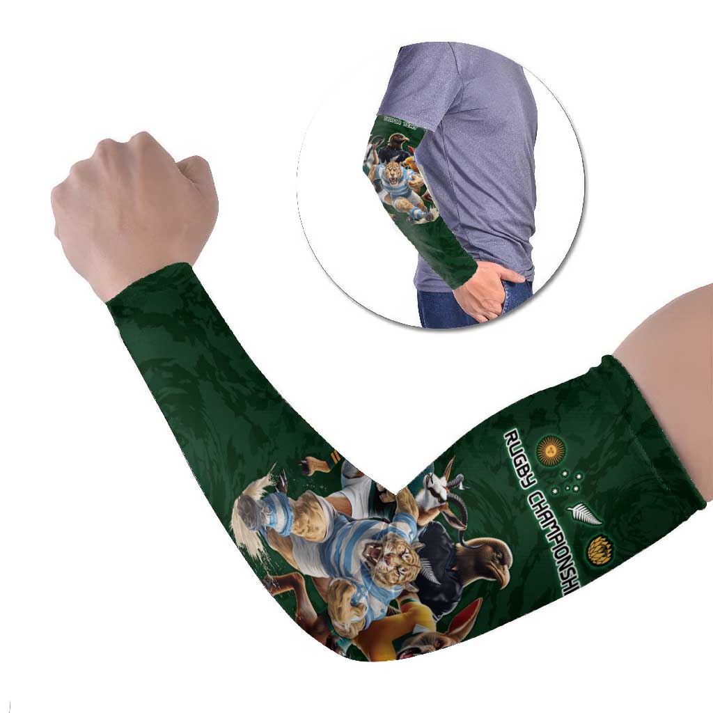 Custom Rugby Southern Hemisphere Arm Sleeves Argentina AUNZ South Africa Mascot Green - Wonder Print Shop