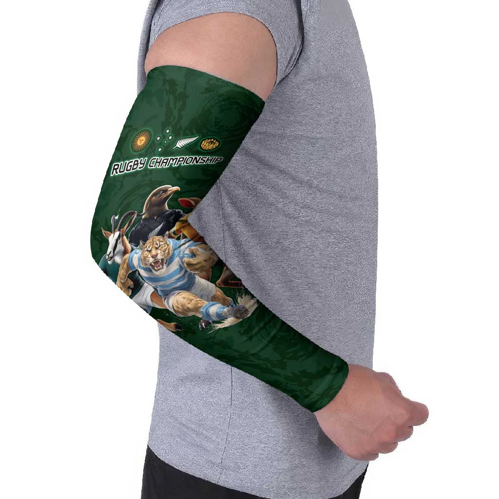 Custom Rugby Southern Hemisphere Arm Sleeves Argentina AUNZ South Africa Mascot Green - Wonder Print Shop