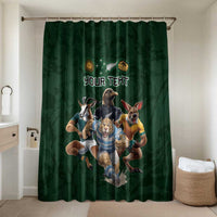 Custom Rugby Southern Hemisphere Bathroom Set Argentina AUNZ South Africa Mascot Green - Wonder Print Shop