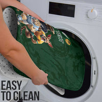 Custom Rugby Southern Hemisphere Bathroom Set Argentina AUNZ South Africa Mascot Green - Wonder Print Shop