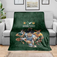 Custom Rugby Southern Hemisphere Blanket Argentina AUNZ South Africa Mascot Green - Wonder Print Shop