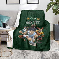 Custom Rugby Southern Hemisphere Blanket Argentina AUNZ South Africa Mascot Green - Wonder Print Shop