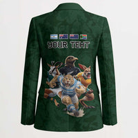 Custom Rugby Southern Hemisphere Blazer Argentina AUNZ South Africa Mascot Green - Wonder Print Shop