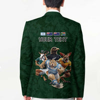 Custom Rugby Southern Hemisphere Blazer Argentina AUNZ South Africa Mascot Green - Wonder Print Shop