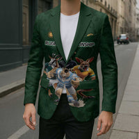 Custom Rugby Southern Hemisphere Blazer Argentina AUNZ South Africa Mascot Green - Wonder Print Shop