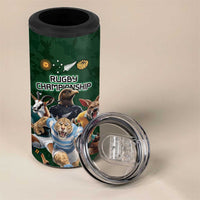 Custom Rugby Southern Hemisphere 4 in 1 Can Cooler Tumbler Argentina AUNZ South Africa Mascot Green - Wonder Print Shop