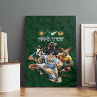 Custom Rugby Southern Hemisphere Canvas Wall Art Argentina AUNZ South Africa Mascot Green - Wonder Print Shop