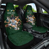 Custom Rugby Southern Hemisphere Car Seat Cover Argentina AUNZ South Africa Mascot Green - Wonder Print Shop