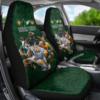 Custom Rugby Southern Hemisphere Car Seat Cover Argentina AUNZ South Africa Mascot Green - Wonder Print Shop