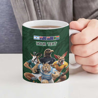 Custom Rugby Southern Hemisphere Ceramic Mug Argentina AUNZ South Africa Mascot Green - Wonder Print Shop