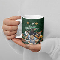 Custom Rugby Southern Hemisphere Ceramic Mug Argentina AUNZ South Africa Mascot Green - Wonder Print Shop