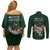 Custom Rugby Southern Hemisphere Couples Matching Off Shoulder Short Dress and Long Sleeve Button Shirt Argentina AUNZ South Africa Mascot Green - Wonder Print Shop