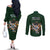 Custom Rugby Southern Hemisphere Couples Matching Off The Shoulder Long Sleeve Dress and Long Sleeve Button Shirt Argentina AUNZ South Africa Mascot Green - Wonder Print Shop