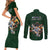 Custom Rugby Southern Hemisphere Couples Matching Short Sleeve Bodycon Dress and Long Sleeve Button Shirt Argentina AUNZ South Africa Mascot Green - Wonder Print Shop