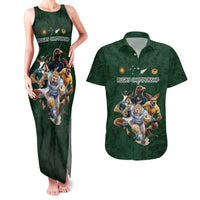 Custom Rugby Southern Hemisphere Couples Matching Tank Maxi Dress and Hawaiian Shirt Argentina AUNZ South Africa Mascot Green - Wonder Print Shop