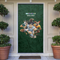 Custom Rugby Southern Hemisphere Door Cover Argentina AUNZ South Africa Mascot Green - Wonder Print Shop