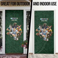 Custom Rugby Southern Hemisphere Door Cover Argentina AUNZ South Africa Mascot Green - Wonder Print Shop