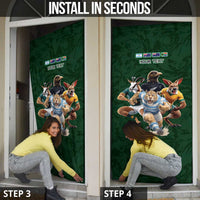Custom Rugby Southern Hemisphere Door Cover Argentina AUNZ South Africa Mascot Green - Wonder Print Shop