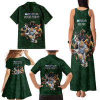 Custom Rugby Southern Hemisphere Family Matching Tank Maxi Dress and Hawaiian Shirt Argentina AUNZ South Africa Mascot Green - Wonder Print Shop