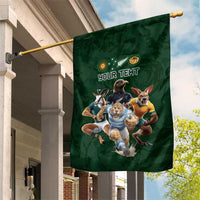 Custom Rugby Southern Hemisphere Garden Flag Argentina AUNZ South Africa Mascot Green - Wonder Print Shop
