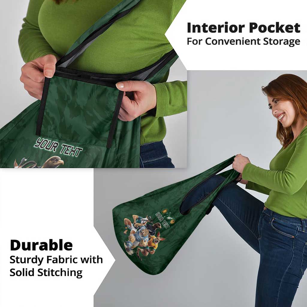 Custom Rugby Southern Hemisphere Grocery Bag Argentina AUNZ South Africa Mascot Green - Wonder Print Shop