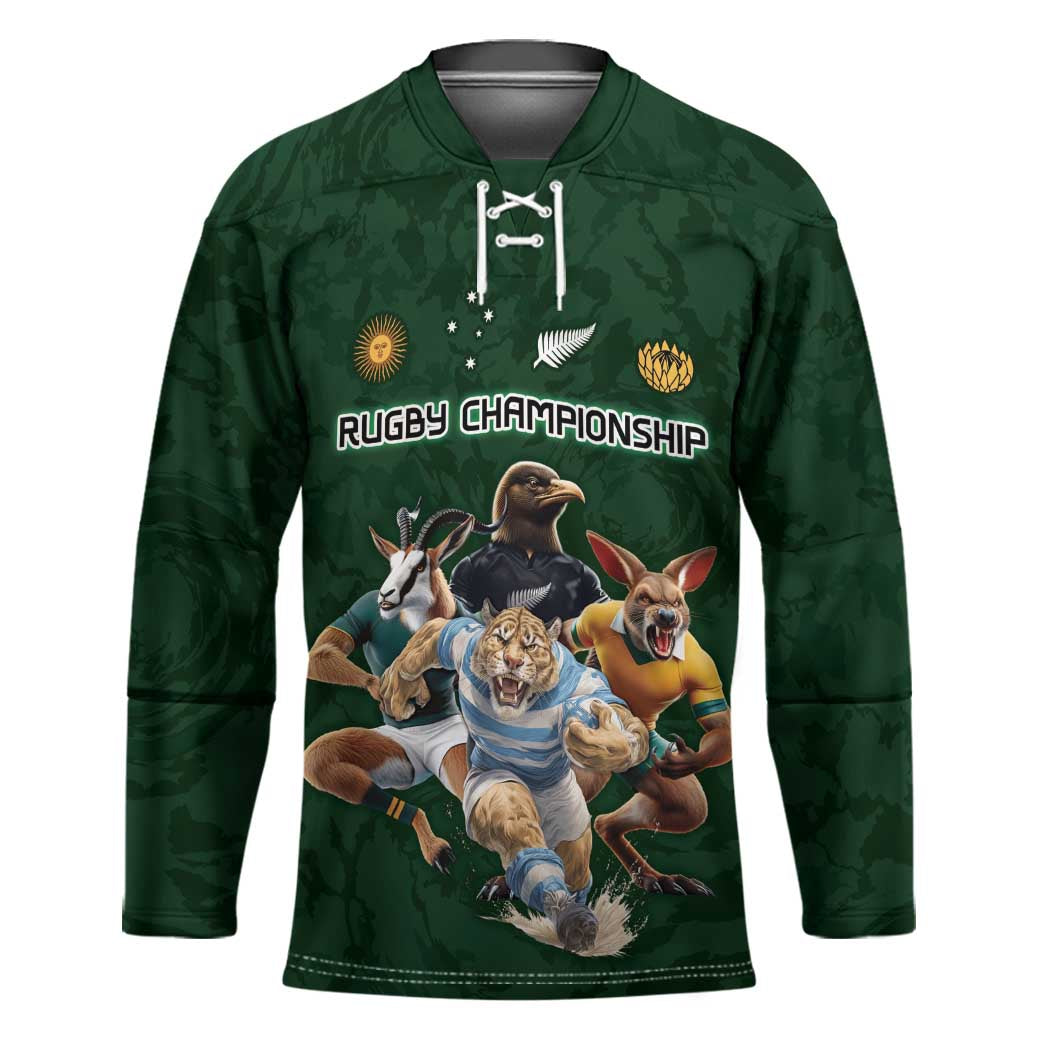 Custom Rugby Southern Hemisphere Hockey Jersey Argentina AUNZ South Africa Mascot Green - Wonder Print Shop