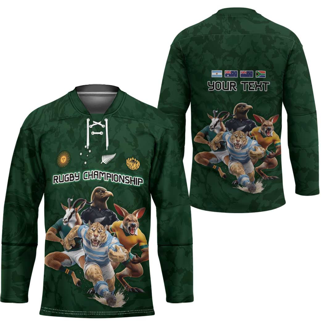 Custom Rugby Southern Hemisphere Hockey Jersey Argentina AUNZ South Africa Mascot Green - Wonder Print Shop