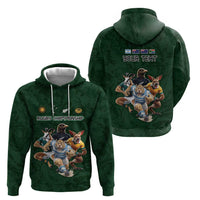 Custom Rugby Southern Hemisphere Hoodie Argentina AUNZ South Africa Mascot Green - Wonder Print Shop
