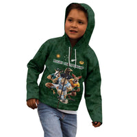 Custom Rugby Southern Hemisphere Kid Hoodie Argentina AUNZ South Africa Mascot Green - Wonder Print Shop