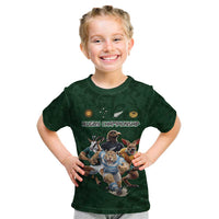 Custom Rugby Southern Hemisphere Kid T Shirt Argentina AUNZ South Africa Mascot Green - Wonder Print Shop