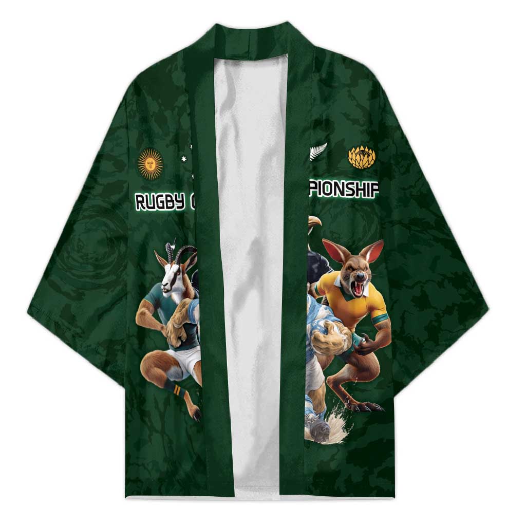 Custom Rugby Southern Hemisphere Kimono Argentina AUNZ South Africa Mascot Green - Wonder Print Shop