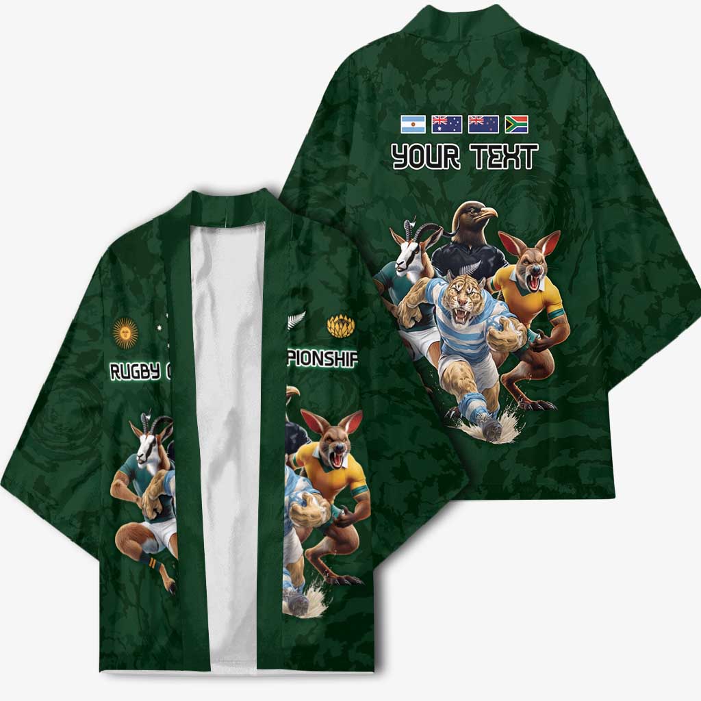 Custom Rugby Southern Hemisphere Kimono Argentina AUNZ South Africa Mascot Green - Wonder Print Shop