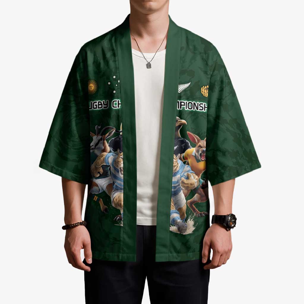 Custom Rugby Southern Hemisphere Kimono Argentina AUNZ South Africa Mascot Green - Wonder Print Shop